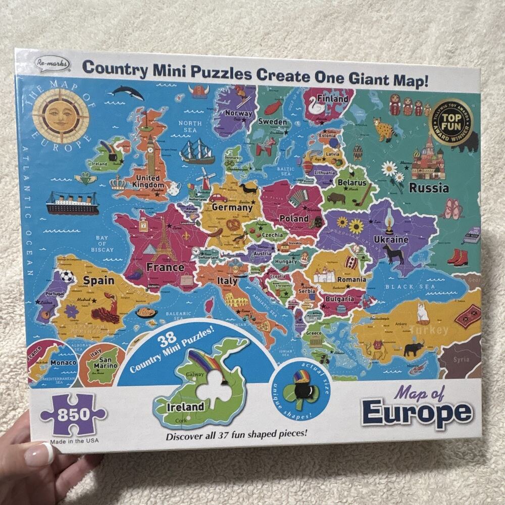 Map Of Europe 850 Piece Puzzle, Smoke Free Home, Non Shedding Pet, Posters